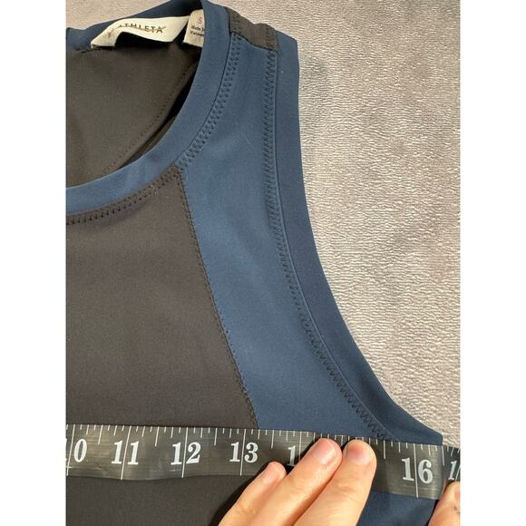 ATHLETA Stellar En Route Dress Women's Size Small Blue Black Travel Work Stretch - Picture 4 of 14